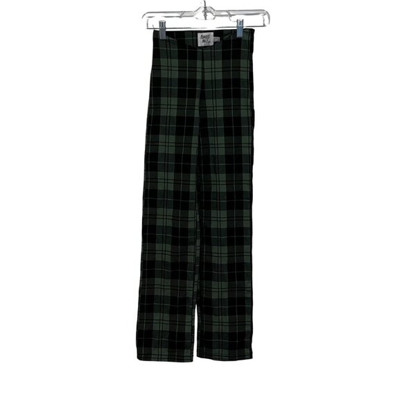 Princess Polly Green & Black Plaid High-Waisted Women's Pants Size 0 - Picture 2 of 14